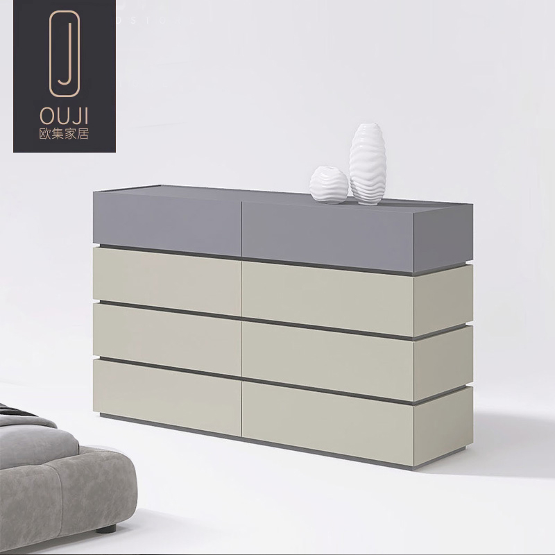 意式极简斗柜现代简约客厅储物抽屉柜子卧室床尾收纳大容量八斗柜