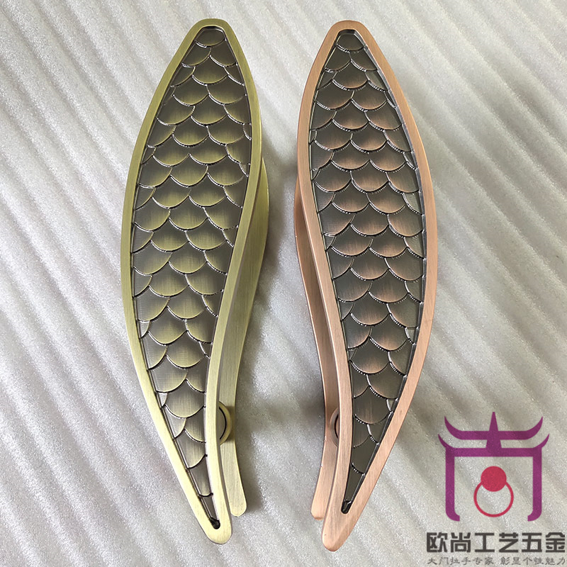 中式鱼形仿古大门拉手木门玻璃门把手推拉门大拉手儿童房门拉手