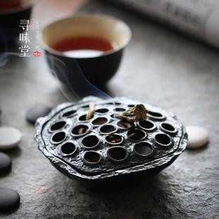 合金仿古莲蓬香炉｜创意熏香盘檀香炉香插香座室内茶道香具摆件