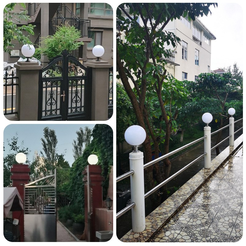 大门柱子灯亚克力球灯围墙圆形灯圆球灯罩户外公园庭院球形柱头灯
