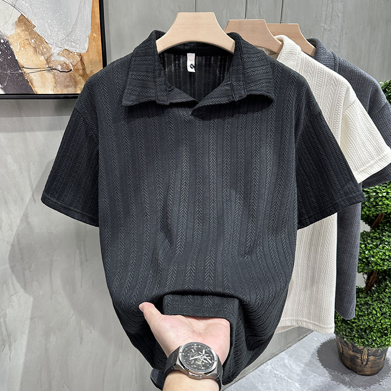 夏季美式重磅宽松休闲翻领polo衫