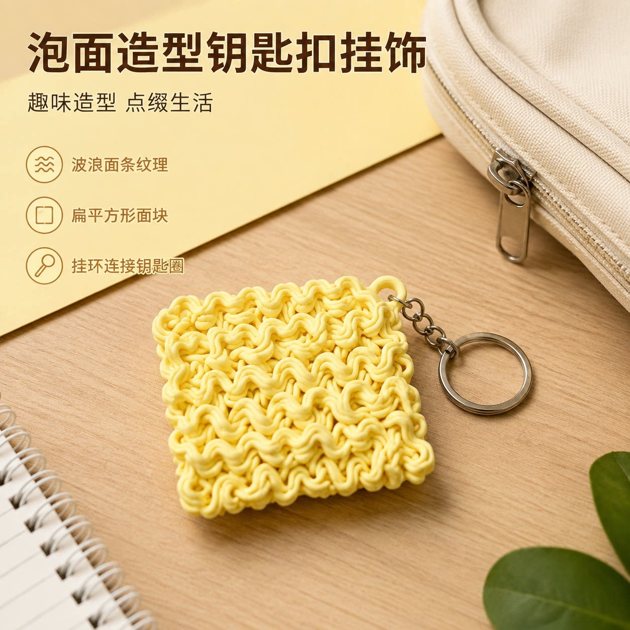 泡面钥匙扣挂饰钥匙圈包袋悬挂方便面造型趣味小物干脆面模型摆件