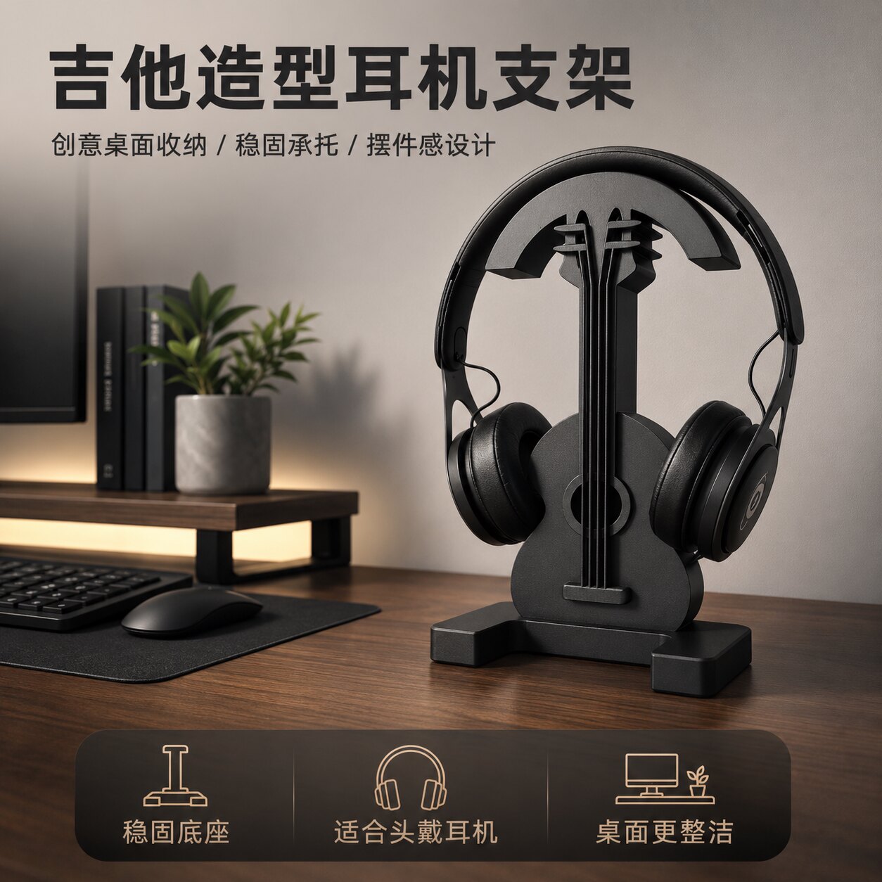 吉他造型头戴式耳机收纳架