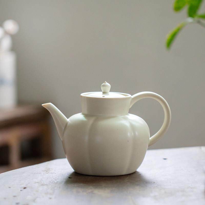 草木灰手执壶彷宋煮茶壶白泥陶壶陶瓷泡茶壶黑晶炉专用办公烧水壶