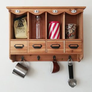 北欧超薄餐边柜餐厅实木吊柜小壁柜墙上隔板置物架厨房收纳储物柜