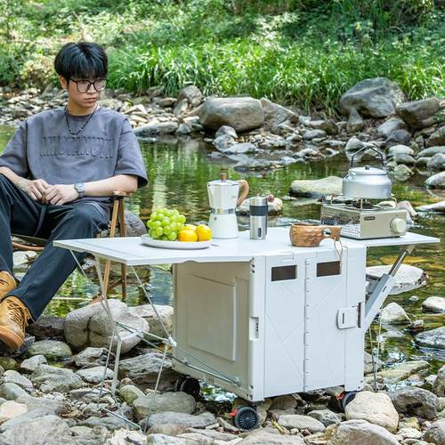 露营车折叠桌手拉车推车拓展营地推车摆摊野营小营车