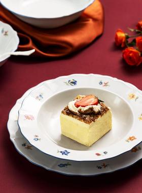 seltmann德国硬质细瓷碗碟餐咖啡杯碟餐盘套装家用欧式蓝彩小花