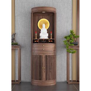 新中式实木佛龛2025新款家用客厅供桌财神爷香火神台观音佛像立柜