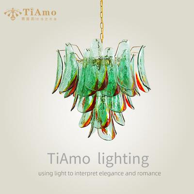 法式Murano穆拉诺吊灯中古风设计师覆古客厅饭厅卧室花瓣玻璃吊灯