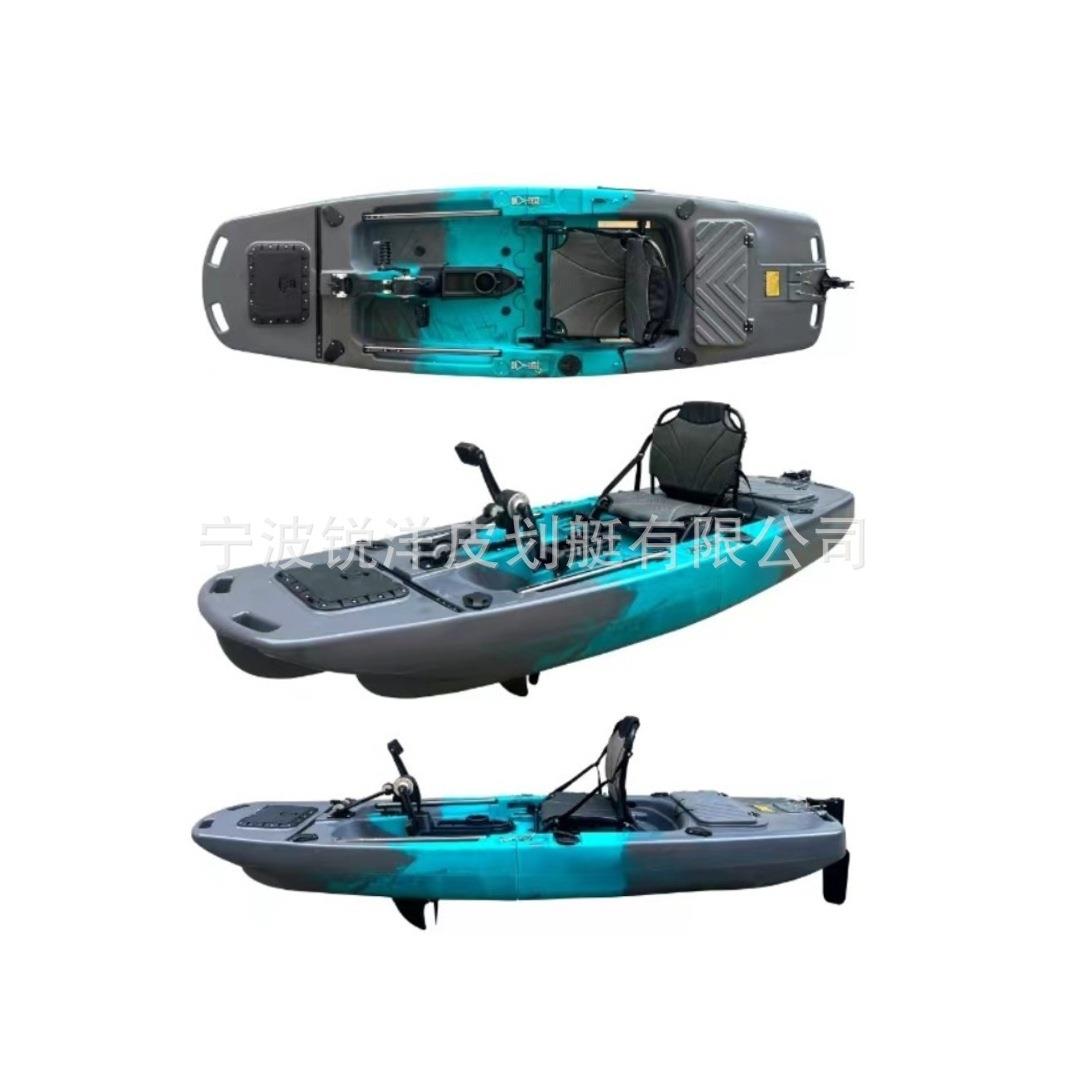 2024新款拼接单人双人螺旋脚踏皮划艇单人舟脚踩动力皮划艇钓鱼艇