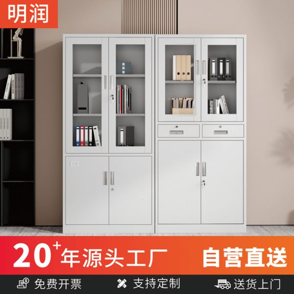 长促公室文件柜钢制档案资料柜储物收纳柜铁皮柜子财务室凭证柜带