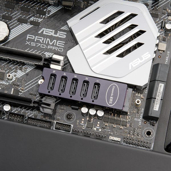 厂促芯梦达 M.2 NVMe转5口SATA3.0转接卡JMB585主控PCIe转串口扩
