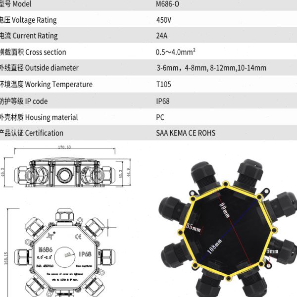 格林威IP68户外防水接线盒 防溅盒