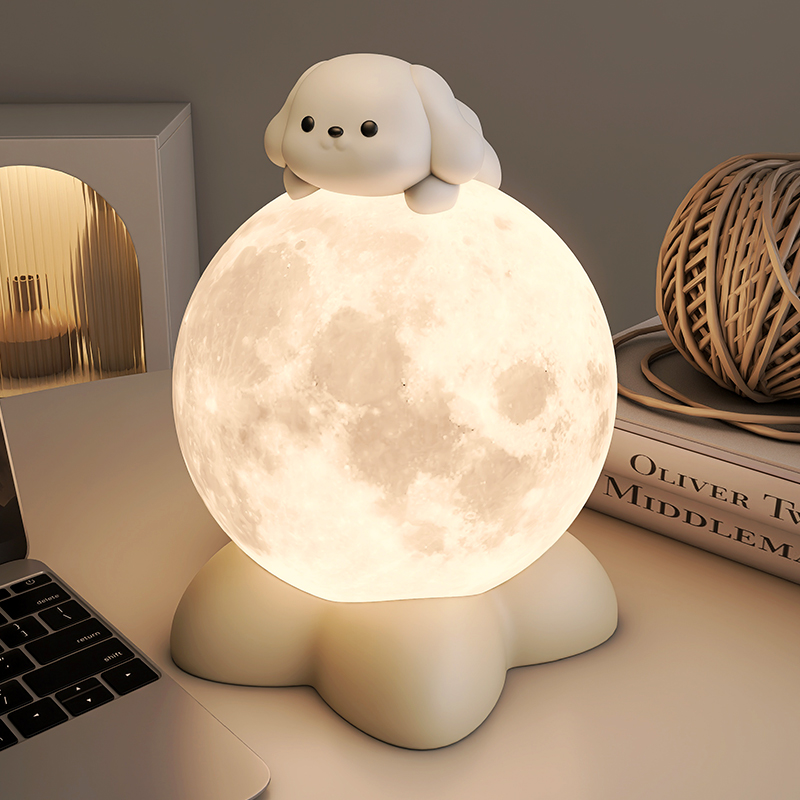 小狗床头柜e小夜灯睡眠可爱台灯装饰品乔迁卧室摆件生日礼物送女