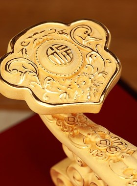 绒沙金五福如意摆件客厅电视w柜酒柜玉如意高档装饰品乔迁新居礼