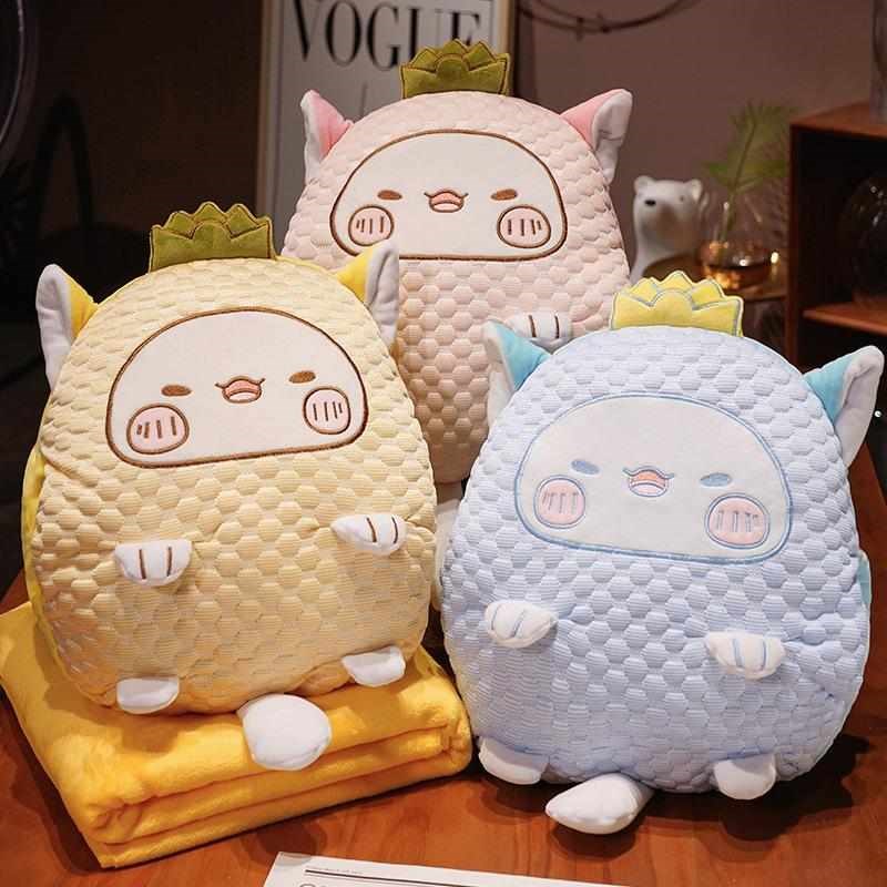 可爱抱枕被子两用汽车载枕头空调被折叠毯子二合一V办公室午睡靠