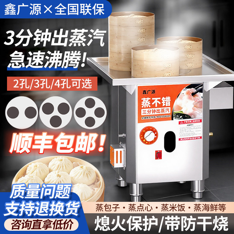 鑫广源三分钟出蒸汽蒸包炉商用三轮车户外摆摊燃气蒸汽炉蒸包子机