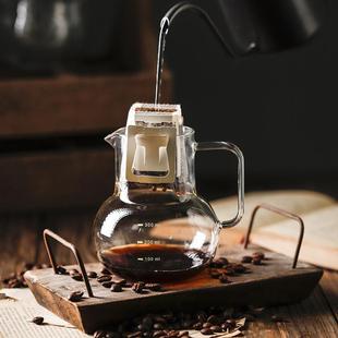 手冲壶家用小号带把浓缩咖啡杯 耐热玻璃分享壶挂耳咖啡专用壶套装