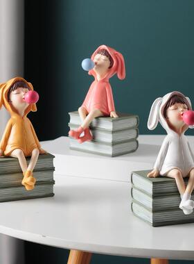 客厅书房书架书柜书桌创意儿童房摆件现代家居装饰品摆设女孩礼物