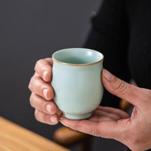 个人专用定制刻字 汝窑小茶杯女主人杯单杯高端单个可养品茗杯男士