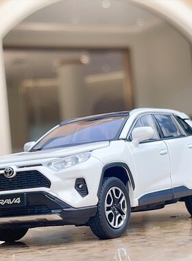 仿真JKM 1/32丰田RAV4荣放合金车模J声光转向减震模型男孩玩具汽