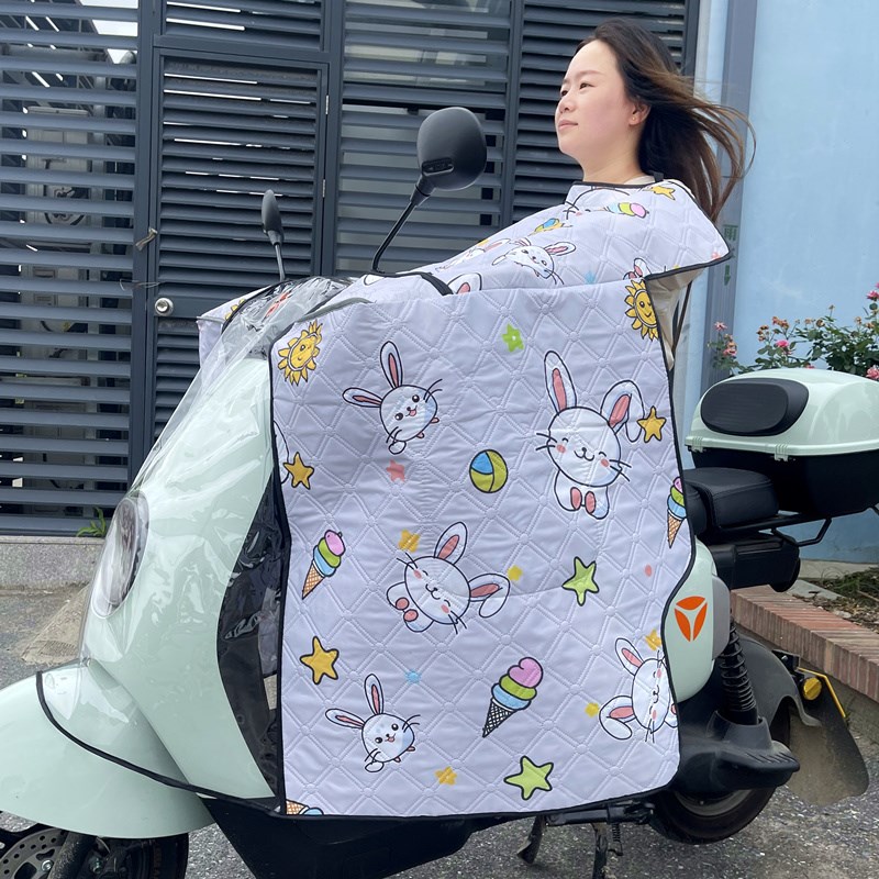 电动摩托车挡风被夏季薄电瓶自行车夏款防晒防P雨防水遮阳罩斗篷