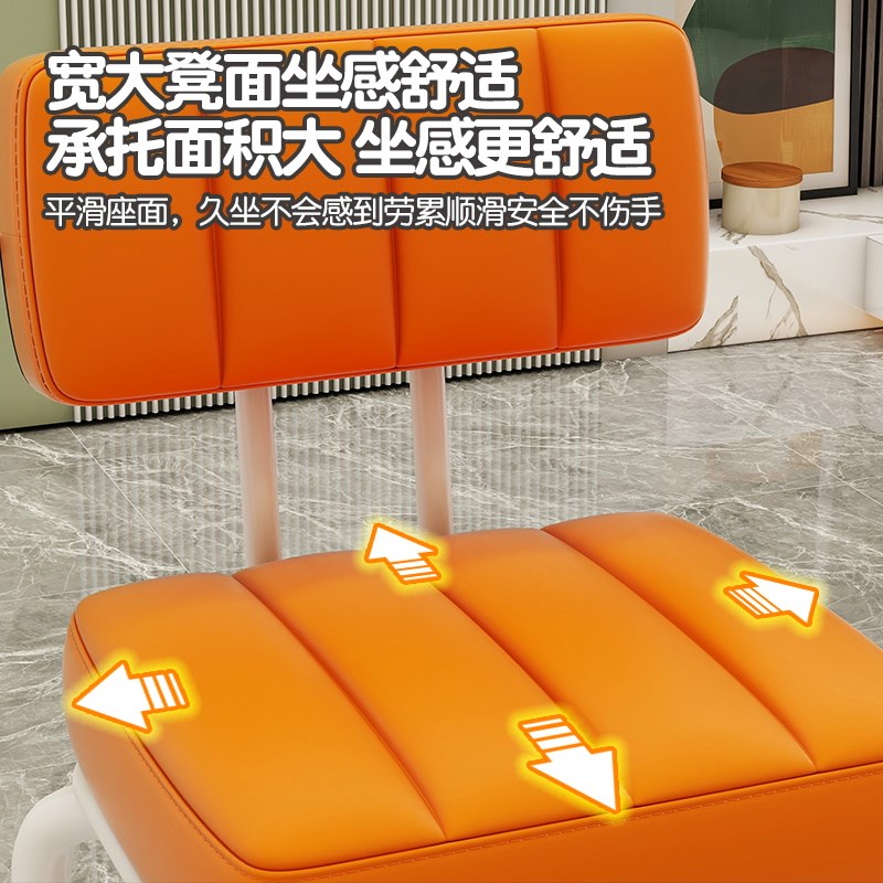 万向轮小凳子家j用滑轮靠背带娃神器换鞋凳小椅子日式简约可旋转