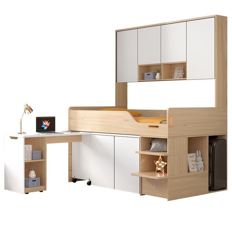 小户型多功能组合儿童床储物床带书桌儿童衣柜床一体省空间半高床