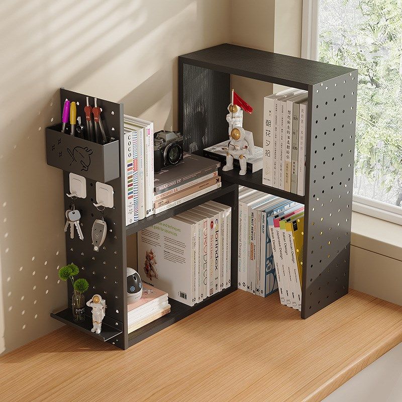 伸缩书架简易家用儿童桌上收纳自由组合转角洞洞板书桌面置物架