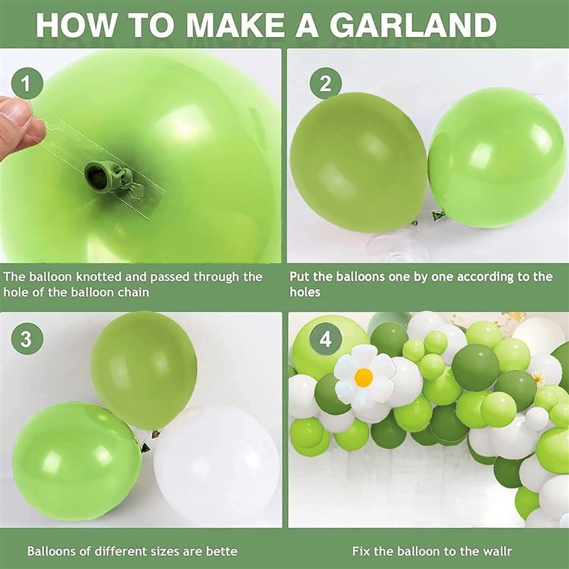森系复古绿气球链套装生日派对场景布置婚礼婚庆拱门气球花环套餐