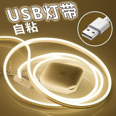 USB灯带自黏led灯带5v低压超亮遥控款遥控款usb柔性霓虹软灯条3米