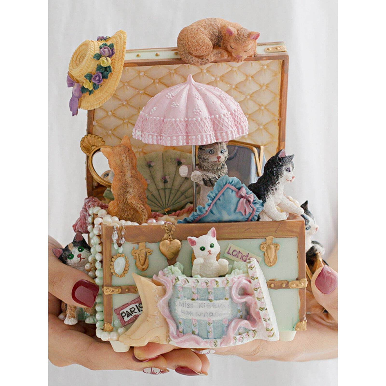 猫咪百宝箱旋转发条音乐盒八音盒天空之城送儿童闺蜜女孩生日礼物