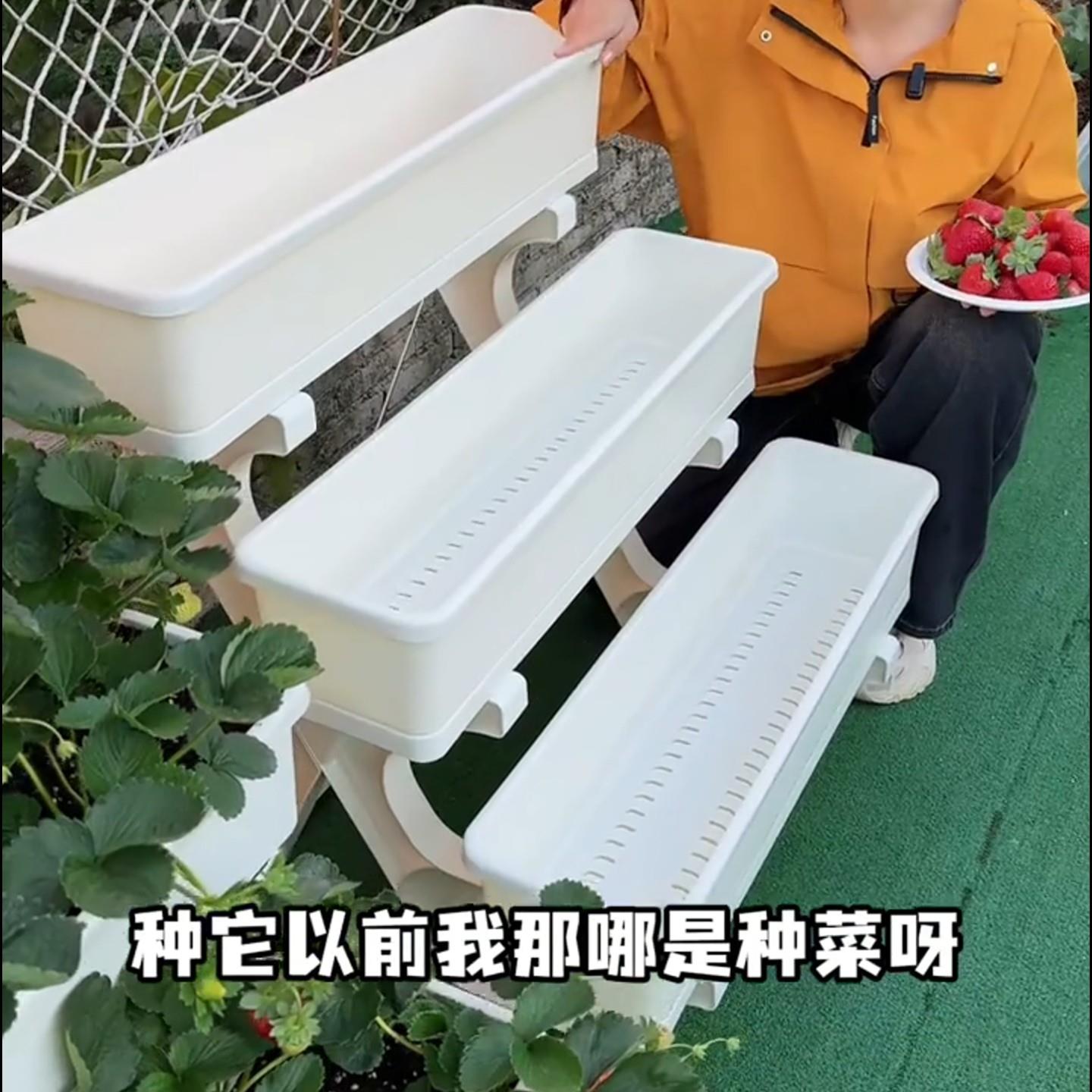 阳台种植盆阶梯式多层立体组合加长家庭室内外顶楼菜架子草莓花盆
