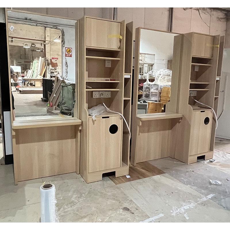 快剪理发店设备套装含大理石理发桌 商业用理发镜台可定制理发柜