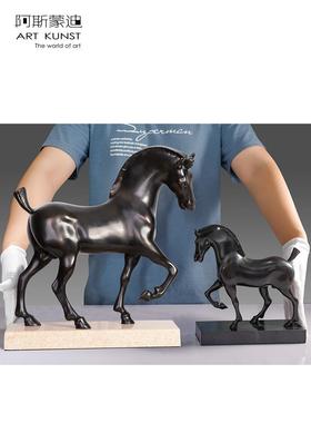 阿斯蒙迪达芬奇Da Vinci马青铜雕塑艺术品马摆件欧式收藏艺术品