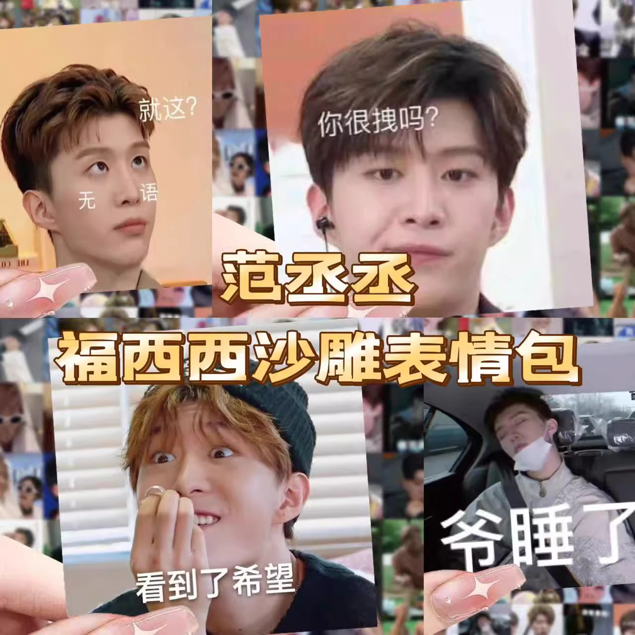 60张范丞丞表情包贴纸沙雕搞笑显眼包周边装饰手机壳桌面装饰贴画