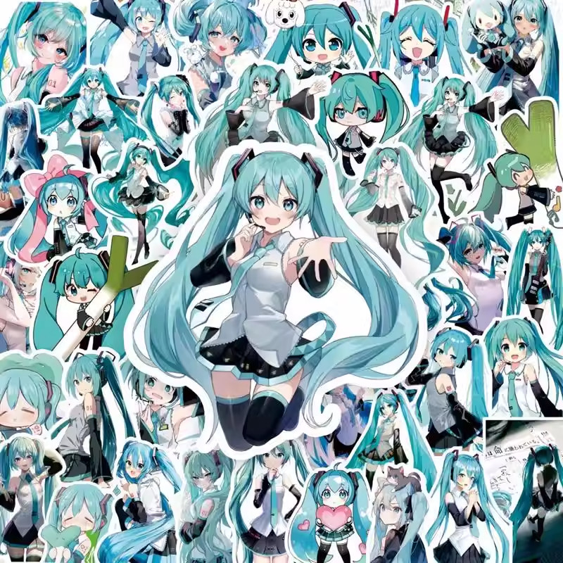 206张chibi版初音未来贴纸动漫卡通电脑水杯iPad装饰防水DIY贴画