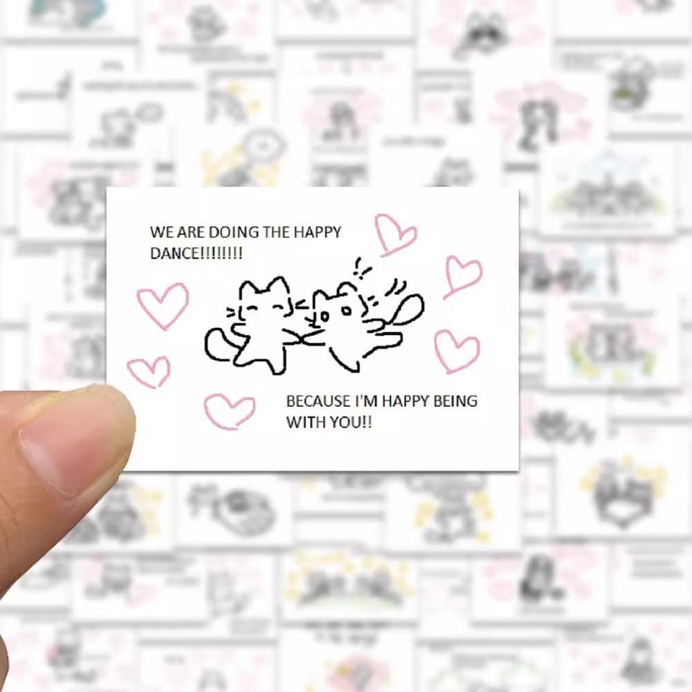 180张小猫韩国ins风贴纸简约贴画diy手账手机装饰防水贴纸Kitten