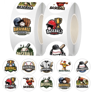 2000贴棒球卷卷贴小众彩绘体育运动球类图案桌面笔记本不黏胶贴画