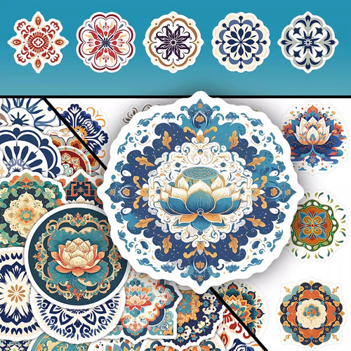 敦煌祥纹贴纸国风传统纹样橱窗贴