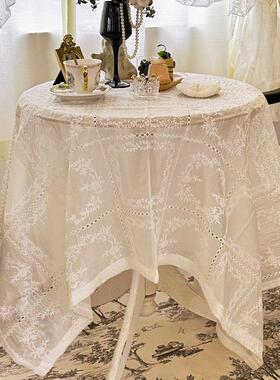 浪漫法式复古宫廷风拍照茶几台布镂空风盖巾布蕾丝刺绣ins餐桌布