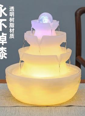 桌面流水生财摆件循环水办公室前台茶室小开 业礼品创意招财风水