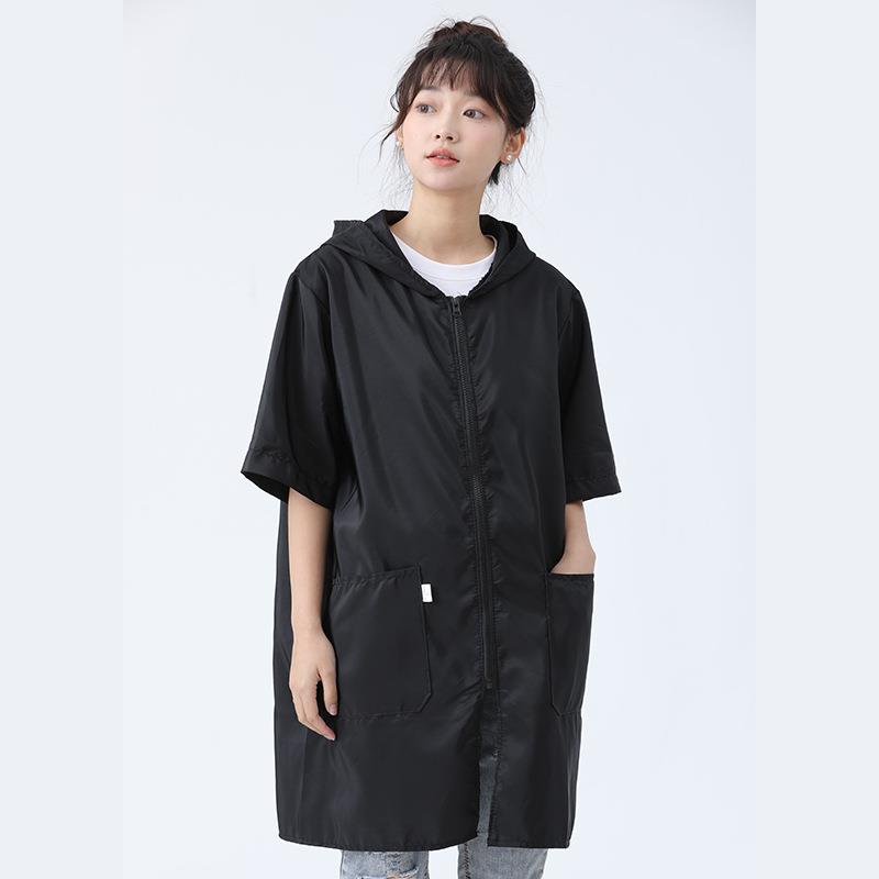 短袖罩衣男女夏天薄款外套工作服单层透气防水油家用围裙大褂工装