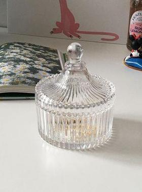 透明蒙古包玻璃糖缸收纳罐糖果罐婚庆罐蜡缸带盖玻璃器皿现货