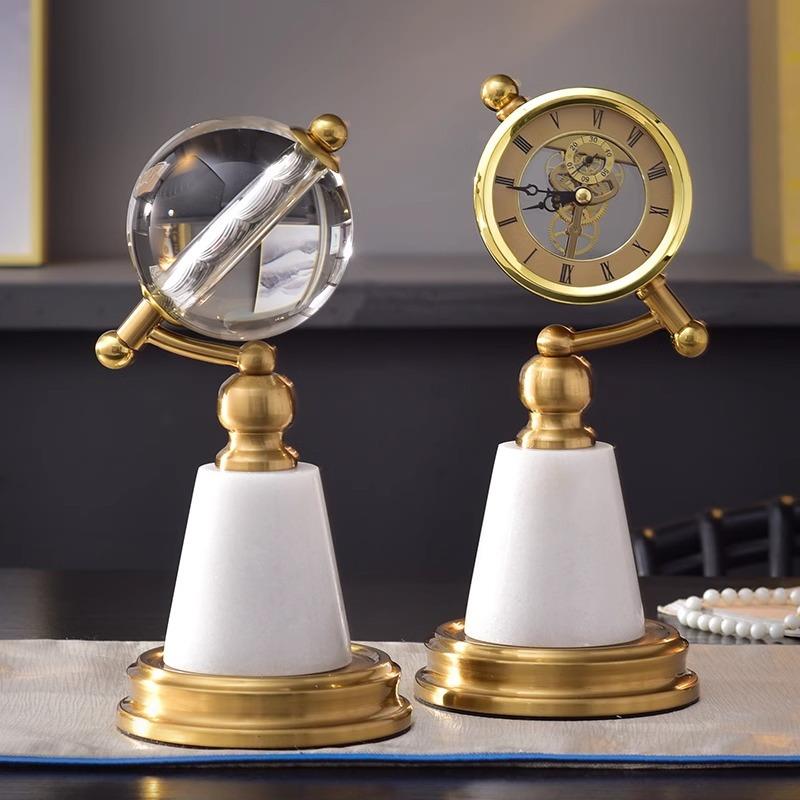 跨境轻奢水晶钟表摆件高级感创意家居礼物礼品时钟装饰工艺品