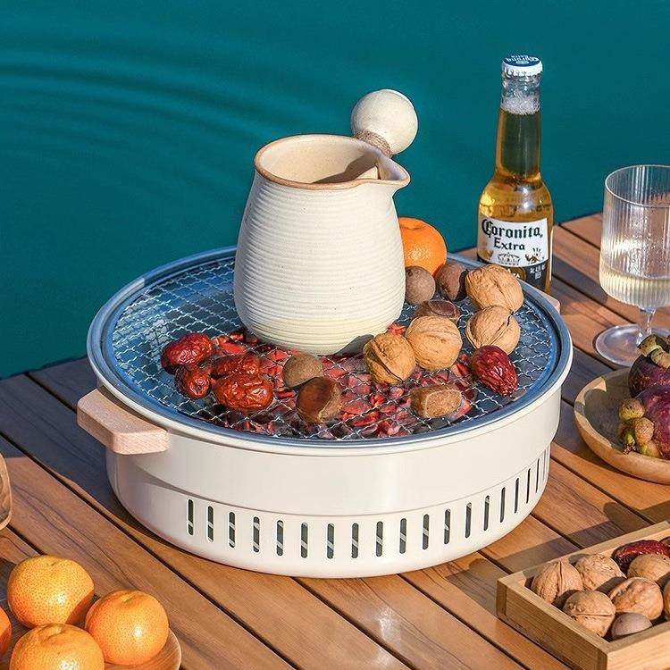 围炉煮茶的炉户外烧烤炉烧烤架庭院野餐炉具全套炭烤碳烤炉火烤盘