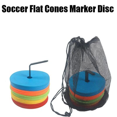 10pcs Soccer Flat Cones Marker Disc Basketball Sports Speed