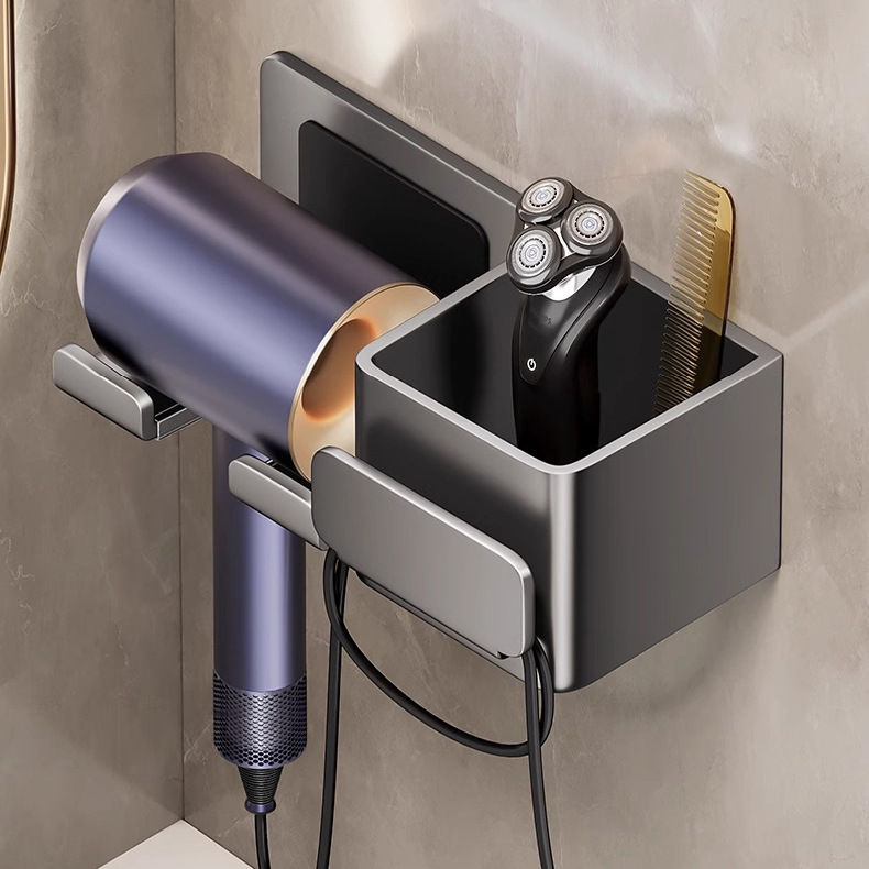 绕线吹风机置物架免打孔卫生间收纳电吹风挂架吹风筒支架浴室架子