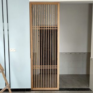 饰格栅卧室遮挡进口实木花格 简约木质屏风客厅镂空隔断入门玄关装