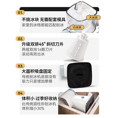 摆摊绵绵冰碎冰夜市手摇不沙刨冰机手动冰家用小型破冰机插电神器